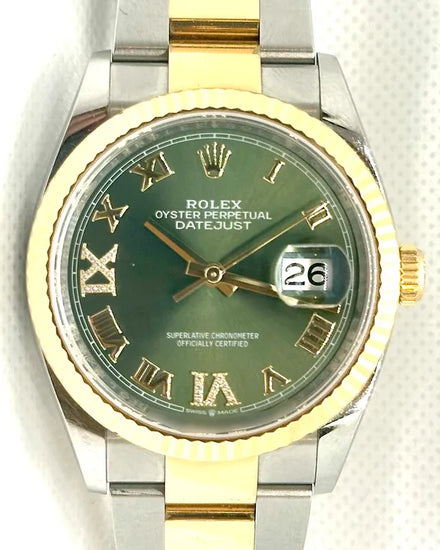 Rolex Datejust 36MM Green Dial Two-Tone Oyster Bracelet (126233)