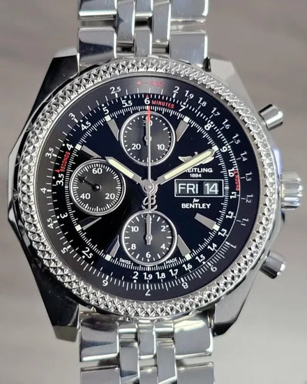 2015 Breitling Bentley Motors GT S.E. 45MM Black Dial Steel Bracelet (A13362)
