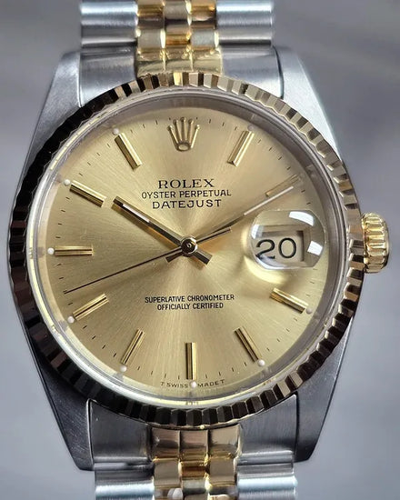 Rolex Datejust 36MM Champagne Dial Two-Tone Jubilee Bracelet (16233)