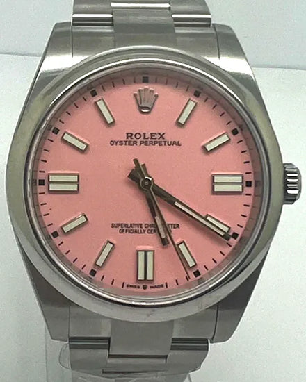 2022 Rolex Oyster Perpetual 41MM Aftermarket Pink Dial Oyster Bracelet (124300)