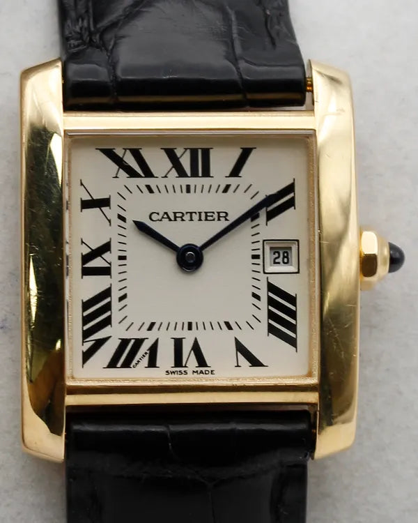 Cartier Tank Française 25MM Quartz White Dial Leather Strap (W5001456)