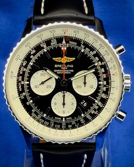 2016 Breitling Navitimer 46MM Black Dial Leather Strap (AB012721/BD09)