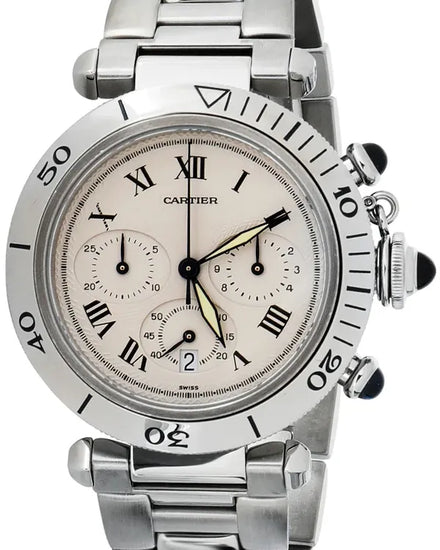 Cartier Pasha De Cartier Quartz 38MM Silver Dial Steel Bracelet (1050)