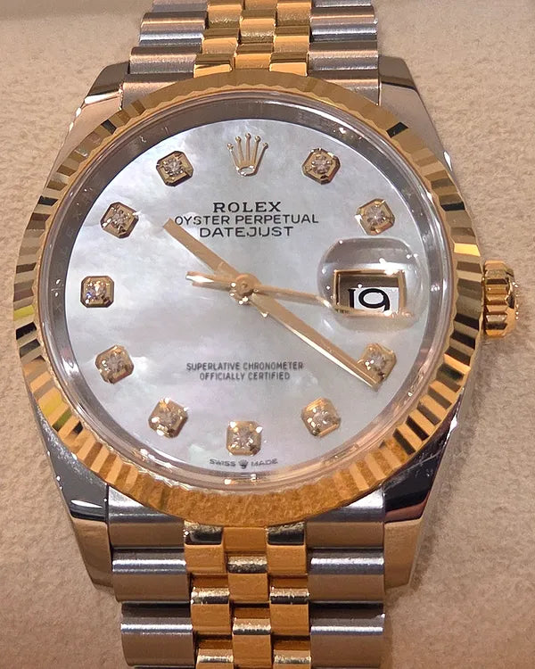 2024 Rolex Datejust 36MM Mother of Pearl Dial Two-Tone Jubilee Bracelet (126233)