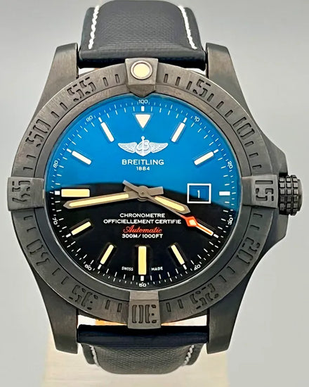 No Reserve - 2019 Breitling Avenger Blackbird 48MM Black Dial Leather Strap (V1731010/BD12)