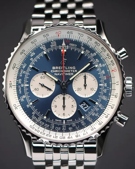 2019 Breitling Navitimer B01 46MM Blue Dial Steel Bracelet (AB0127211C1A1)