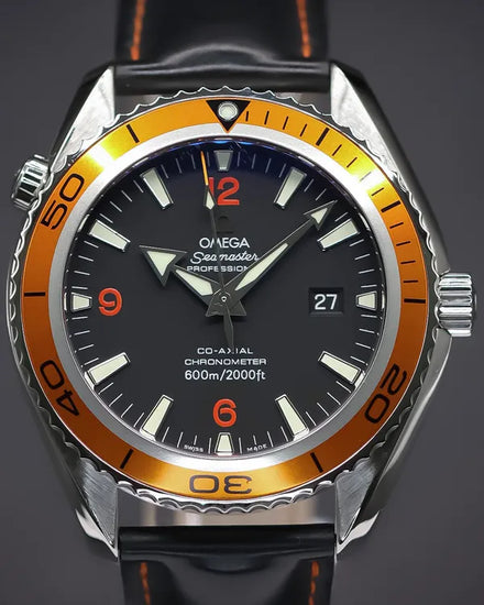 2013 Omega Seamaster Planet Ocean 45.5MM Black Dial Leather Strap (2908.50.82)