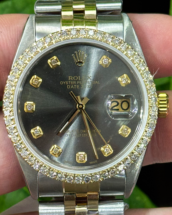 Rolex Datejust 36MM Aftermarket Grey Dial Aftermarket Two-Tone Jubilee Bracelet (16013)