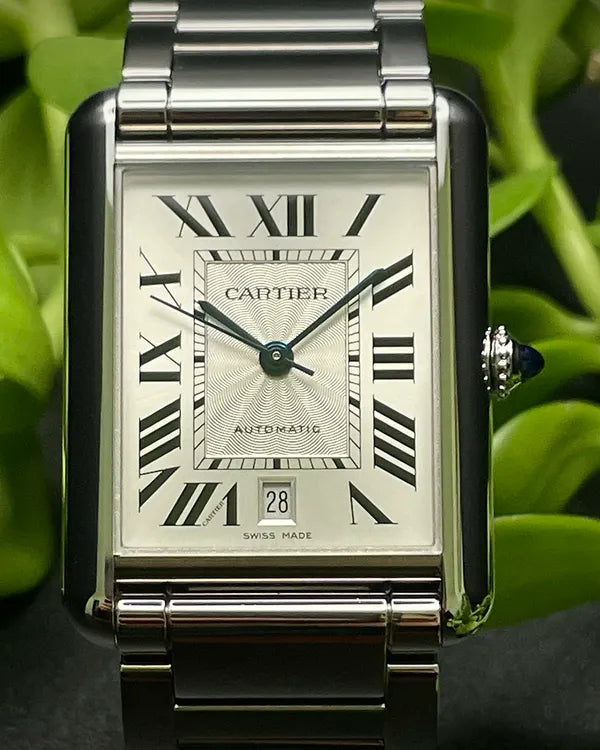 Cartier Tank 41MM Silver Dial Steel Bracelet (WSTA0053)