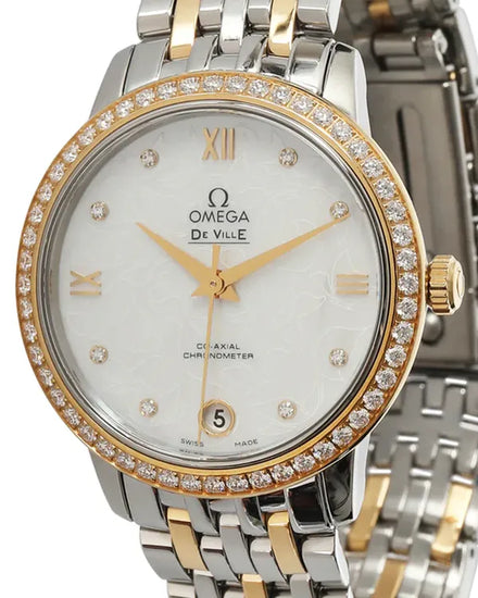 Omega De Ville Prestige "Butterfly" 32.7MM Mother-of-Pearl Dial Two-Tone Bracelet (424.25.33.20.55.004)