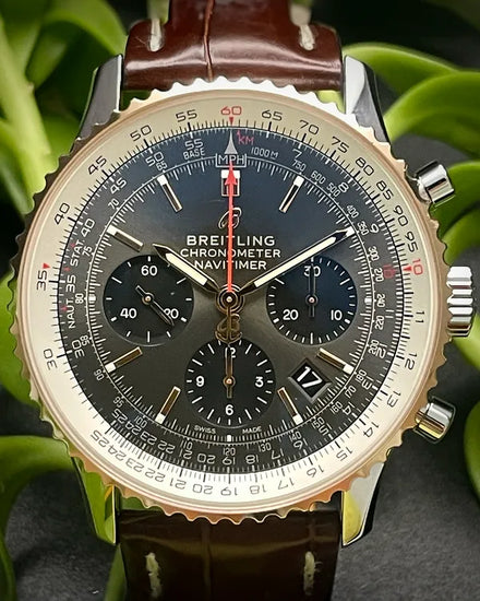 2021 Breitling Navitimer 1 B01 Chronograph 43MM Grey Dial Leather Strap (UB0121)
