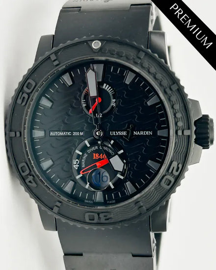 Ulysse Nardin Marine Diver "Black Ocean Marine 1846" L.E. 43MM Black Dial Rubber Strap (263-38)