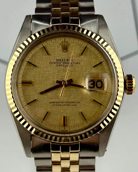 Rolex Datejust 36MM Champagne "Linen" Dial Two-Tone Jubilee Bracelet (1601)