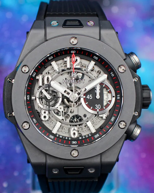 2019 Hublot Big Bang Unico 45MM Skeleton Dial Rubber Strap (411.CI.1170.RX)