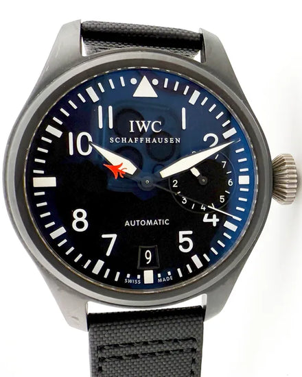 IWC Schaffhausen Pilot Top Gun 48MM Black Dial Textile Strap (IW501901)