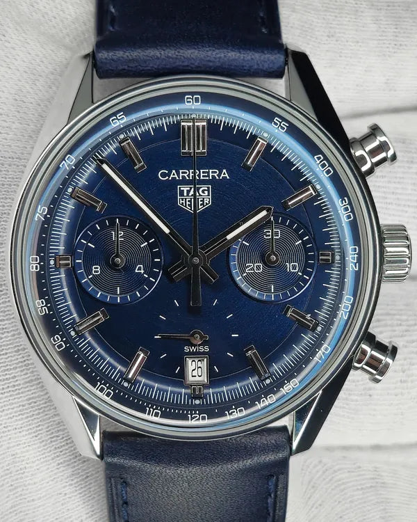 2024 Tag Heuer Carrera 42MM Blue Dial Leather Strap (CBS2212.FC6535)