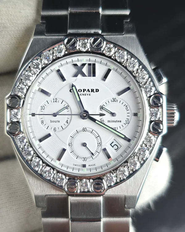 Chopard St. Moritz 37.5MM White Dial Steel Bracelet (26/8386)