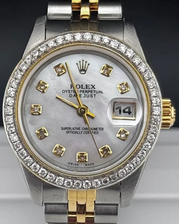 Rolex Lady-Datejust 26MM Aftermarket Mother of Pearl Dial Two-Tone Jubilee Bracelet (69173)