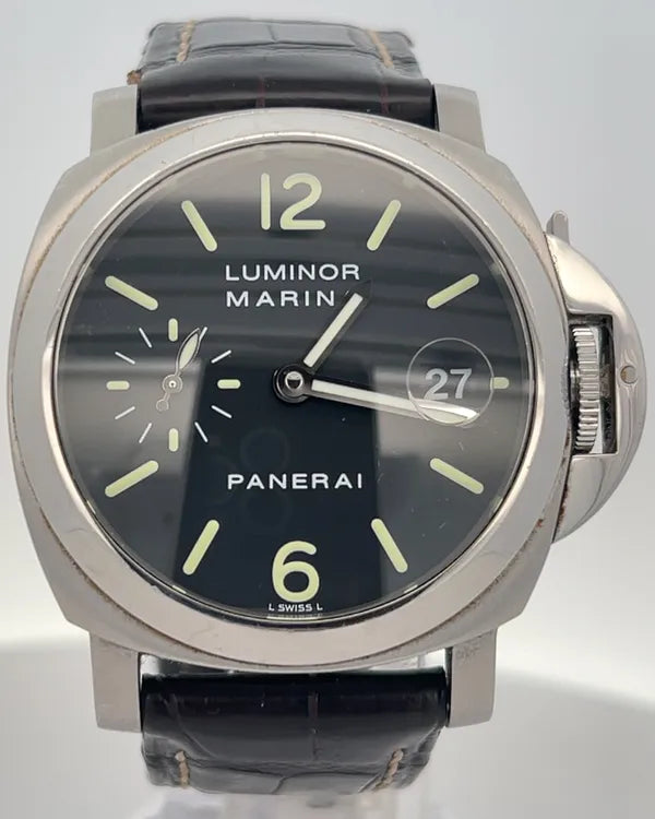 Panerai Luminor Marina 40MM Black Dial Leather Strap (PAM00048)