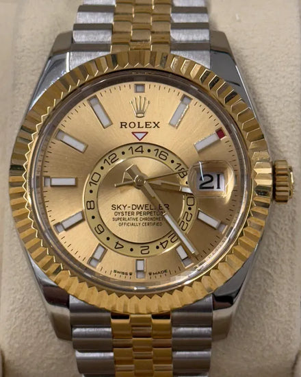 2024 Rolex Sky-Dweller 42MM Champagne Dial Two-Tone Jubilee Bracelet (336933)