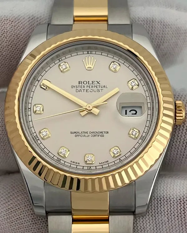 Rolex Datejust II 41MM White Dial Two-Tone Oyster Bracelet (116333)