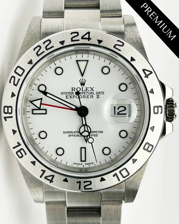 No Reserve - 2000 Rolex Explorer II "Polar" 40MM White Dial Oyster Bracelet (16570)