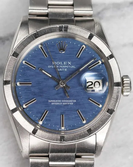 Rolex Oyster Perpetual 34MM Blue "Mosaic Motif" Dial Oyster Bracelet (1501)