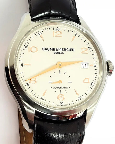 Baume & Mercier Clifton 41MM White Dial OEM leather Strap (65717)