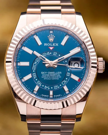 2024 Rolex Sky-Dweller 42MM Blue Dial Rose Gold Oyster Bracelet (336935)