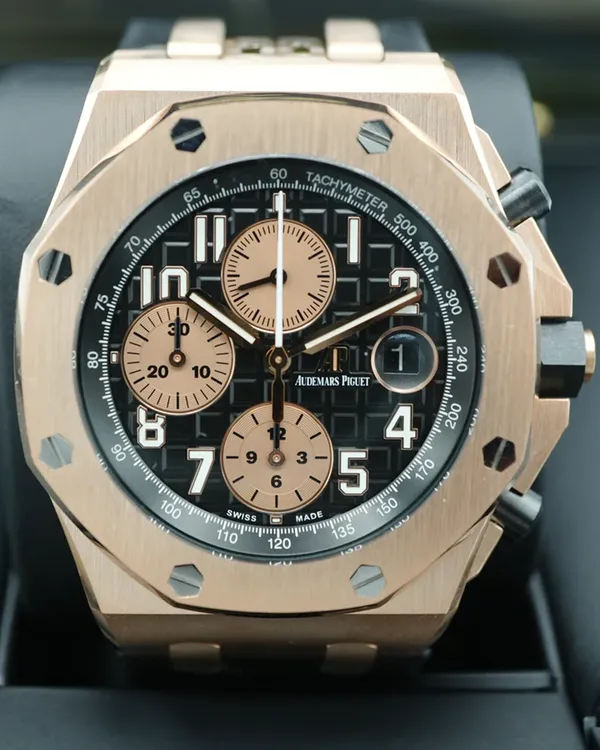 2021 Audemars Piguet Royal Oak Offshore Chronograph 42MM Black Dial Leather Strap (26470OR.OO.A002CR.02)