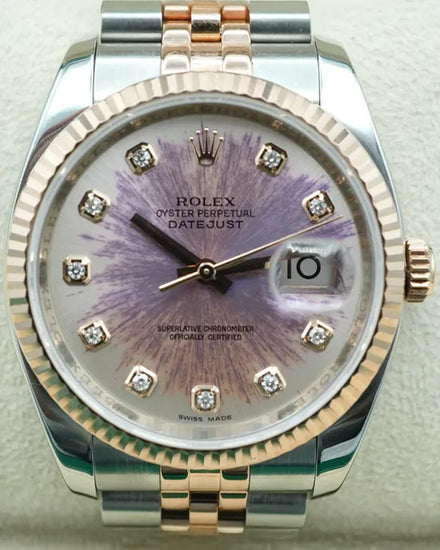 Rolex Datejust 36MM Silver "Sun Damaged" Dial Two-Tone Jubilee Bracelet (116231)