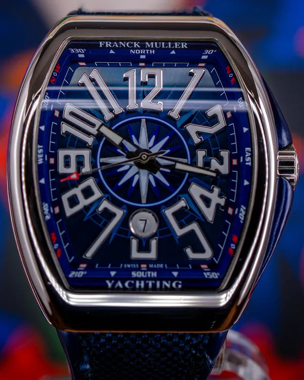 Franck Muller Vanguard Yachting 45MM Blue Dial Rubber Strap (V 45 SC DT YACHTING AC BL)