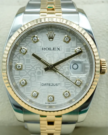 2013 Rolex Datejust 36MM Silver "Jubilee Motif" Dial Two-Tone Jubilee Bracelet (116233)