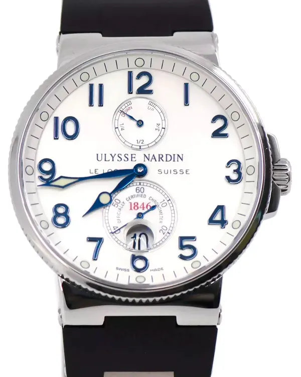 Ulysse Nardin Marine 41MM White Dial Rubber Strap (263-66)