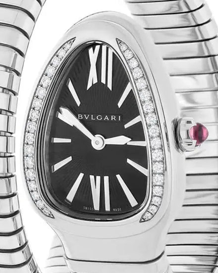 2022 Bvlgari Serpenti Tubogas 35MM Quartz Black Dial Steel Bracelet (103130)