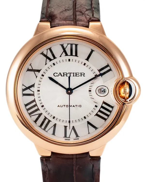 2020 Cartier Ballon Bleu 42MM Silver Dial Leather Strap (WGBB0030)