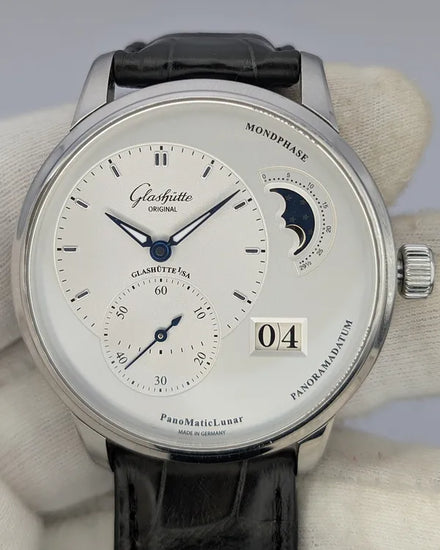 2021 Glashütte Original PanoMaticLunar 40MM Silver Dial Leather Strap (1-90-02-42-32-61)