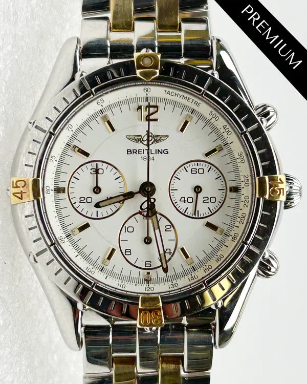 Breitling Cockpit Chronograph 37MM White Dial Two-Tone Bracelet (B30011)