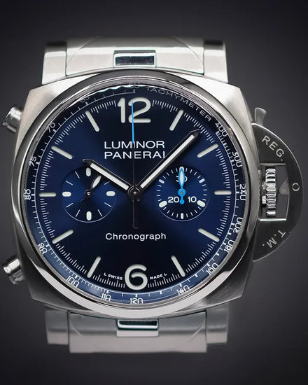2023 Panerai Luminor Chrono 44MM Blue Dial Steel Bracelet (PAM01110)