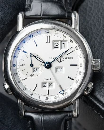 Ulysse Nardin GMT Perpetual 38MM Silver Dial Leather Strap (320-22)