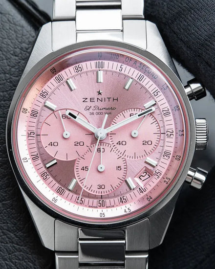 2023 Rare Zenith Chronomaster 38MM Pink Dial Steel Bracelet (03.3202.3600/33.M3200)