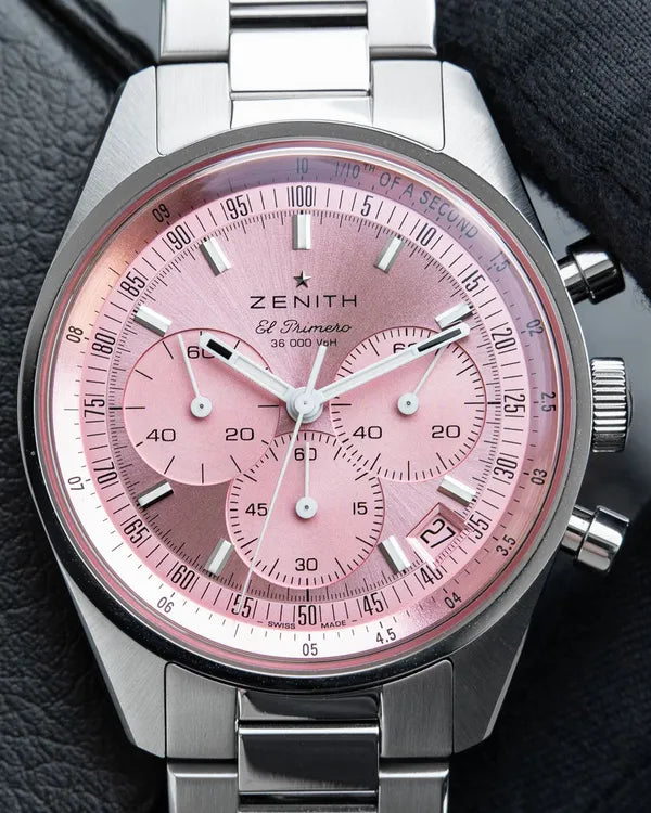 2023 Rare Zenith Chronomaster 38MM Pink Dial Steel Bracelet (03.3202.3600/33.M3200)