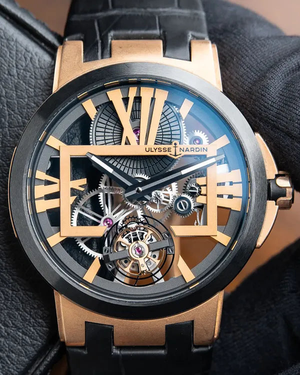Ulysse Nardin Executive Skeleton Tourbillon 45MM Skeleton Dial Leather Strap (1712-139)