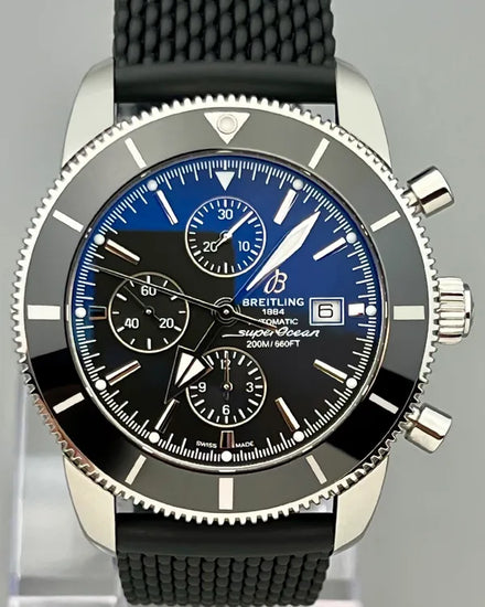No Reserve - 2018 Breitling Superocean Heritage II 46MM Black Dial Rubber Strap (A1331212/BF78)
