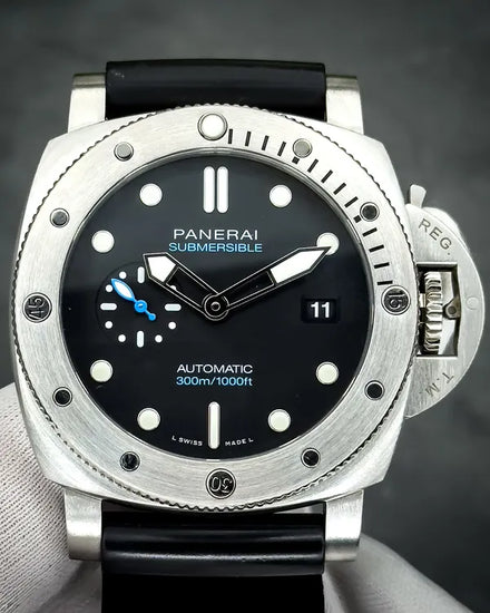 2022 Panerai Submersible Quarantaquattro 44MM Black Dial Rubber Strap (PAM01229)