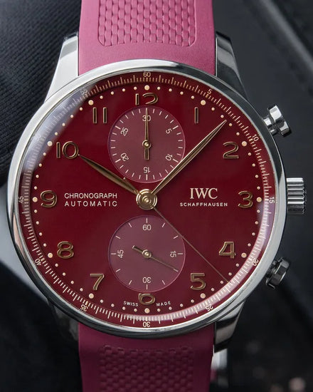 2024 IWC Schaffhausen Portugieser Chronograph "Year of the Dragon" L.E. 41MM Red Dial Rubber Strap (IW371629)