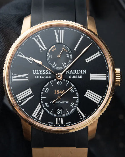 2021 Ulysse Nardin Marine Torpilleur 42MM Black Dial Rubber Strap (1182-310-3/42)
