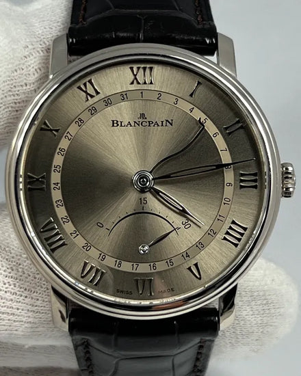 Blancpain Villeret Ultra-Slim Retrograde 40MM Grey Dial Leather Strap (6653Q-1504-55A)
