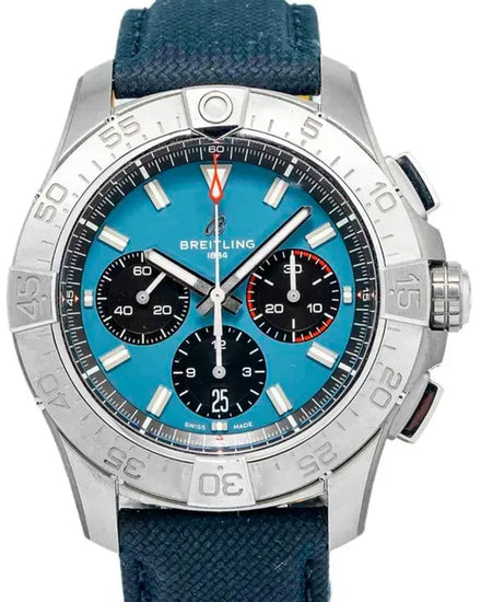 Breitling Avenger B01 Chronograph 44MM Mint Blue Dial Textile Strap (AB0147)