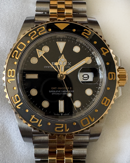 2024 Rolex GMT-Master II "Bumblebee" 40MM Black Dial Two-Tone Jubilee Bracelet (126713GRNR)